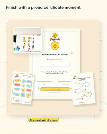 Achievement certificate moment for the 30-day writing challenge