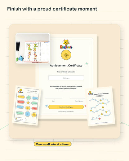 Achievement certificate moment for the 30-day writing challenge